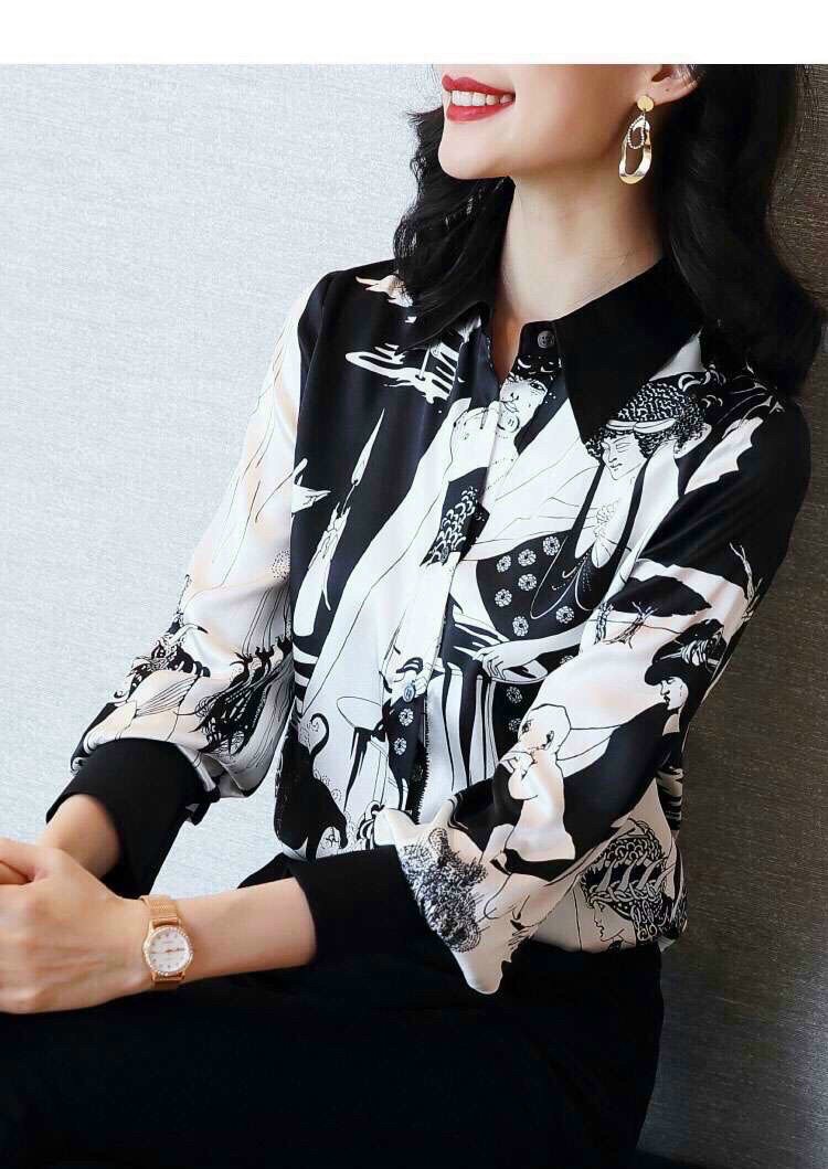 ÁO SM Lụa Họa Tiết Rằn Ri - SM69